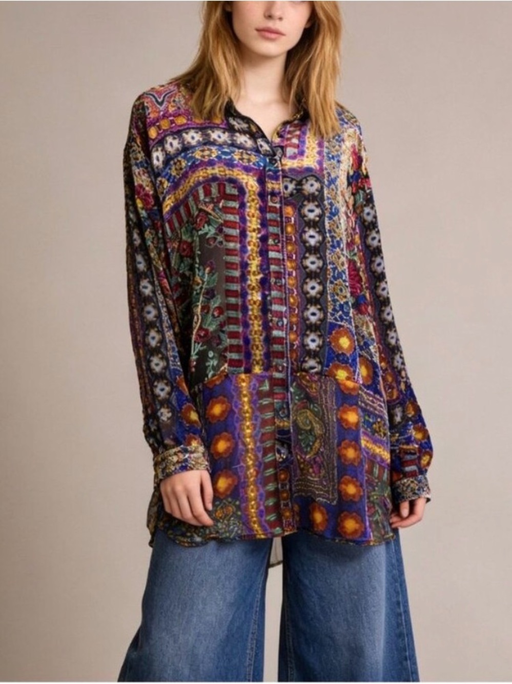 Johnny Was Bingley Tunic - Sophia Patchwork Pattern 2 Pc NWT